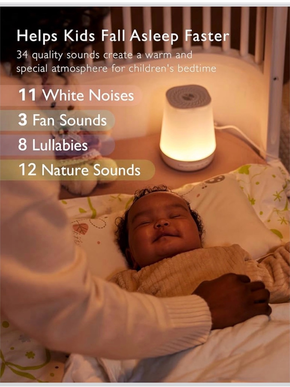 NIB - Momcozy Smart Sound Machine - Amber Night Light - Picture 5 of 9